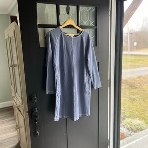 J. Jill 100% Cotton Blue Swing dress with pockets